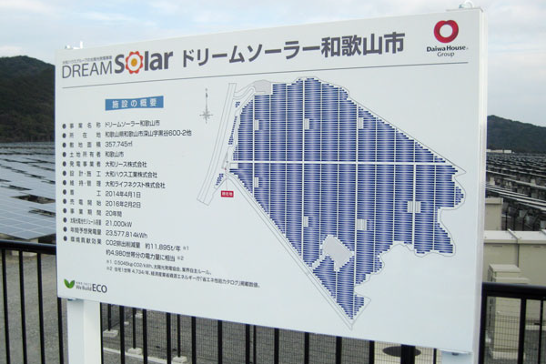 太陽光発電事業案内看板 ドリームソーラー和歌山市